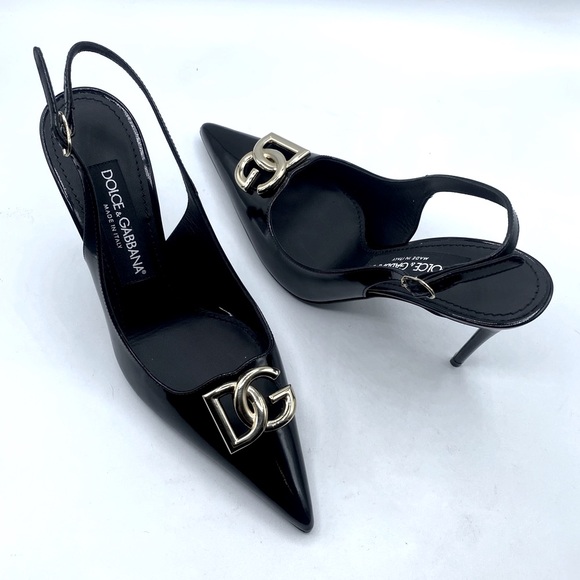 Dolce & Gabbana Shoes - Dolce & Gabbana Lollo Pointed Toe Slingback Pumps.